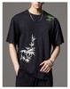 PINLI品立夏季新款中国风竹叶刺绣短袖T恤男士国潮贴布绣体恤BG242111047 商品缩略图6