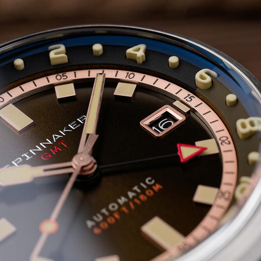 SPINNAKER三角帆GMT两地时复古潜水自动机械手表男士夜光水鬼5121 商品图1