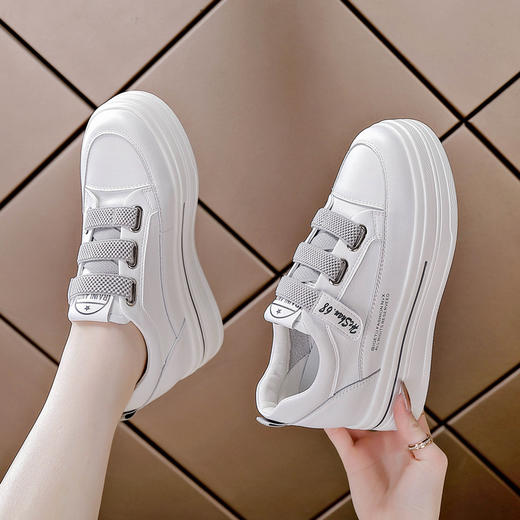 内增高真皮小白鞋休闲鞋魔术贴XM 商品图3