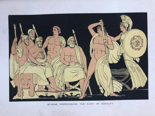 1878年 荷马史诗故事集 24幅插图 漆布精装32开 商品图6