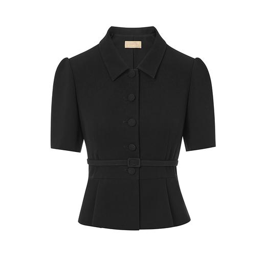 XL1XXL1朗姿短袖收腰修身短款醋酸西装外套女法式通勤(货号:LSET01WJK112) 商品图4