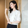 YQ荷叶边显瘦衬衫女半袖小衫2024年夏季新款时尚洋气桑蚕丝立领上衣 商品缩略图3