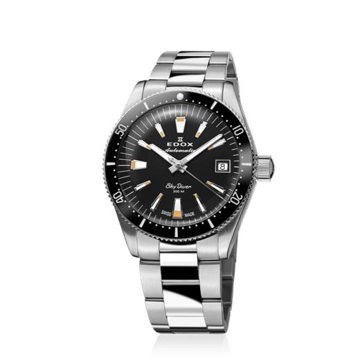 现货瑞士EDOX依度SkyDiver伞兵悍将38mm自动机械手表钢带夜光防水 商品图4