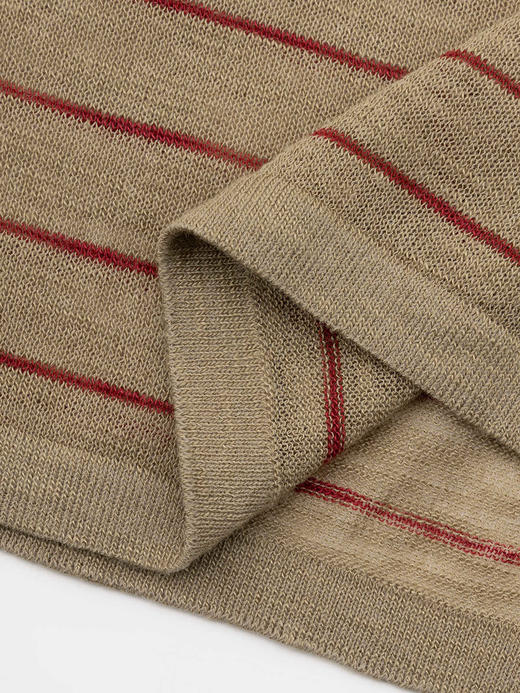 COCO ZONE"姜撞奶”夏季条纹撞色长袖针织衫时尚圆领百搭休闲上衣CC1B1170 商品图3