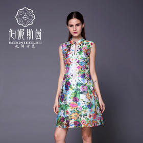 【伯妮斯茵】162S146--蓝色连衣裙--白云下橄榄树--《生命之美-梵高的花园》