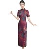 HQ041-老上海新中式紫色旗袍改良国风连衣裙长款 商品缩略图4