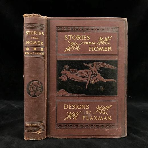 1878年 荷马史诗故事集 24幅插图 漆布精装32开 商品图0
