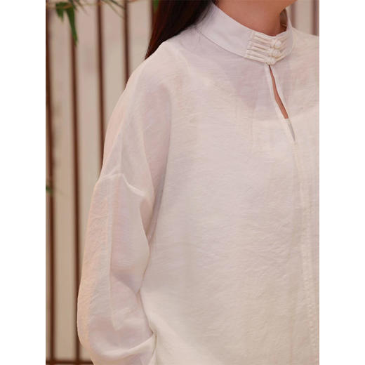 【抖音专属】立领衬衣（22810120-凝脂） 商品图2