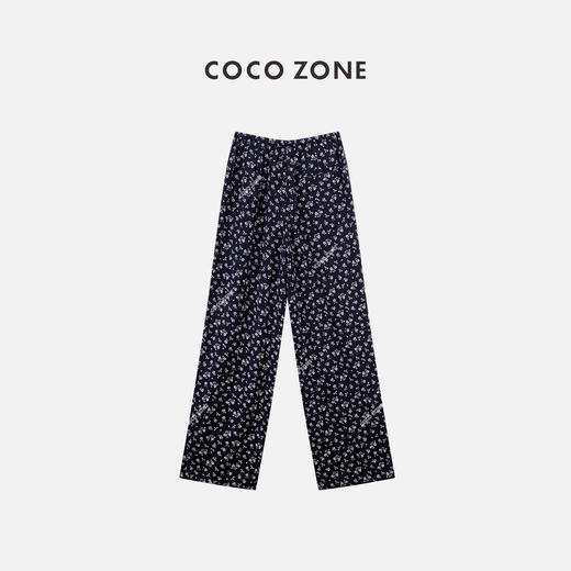 COCO ZONE"碎花裤”夏季高级感印花休闲裤时尚宽松显瘦简约直筒裤CC1B1088 商品图1