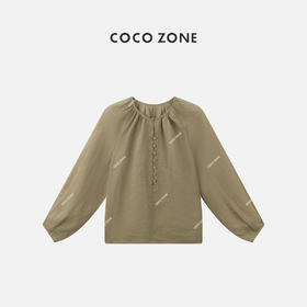 COCO ZONE"禅意美学“夏季时尚长袖薄款上衣V领显瘦简约纯色衬衫CC2B0903