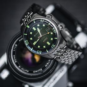 英国SPINNAKER三角帆复古潜水机械自动手表Bradner钢带夜光水鬼