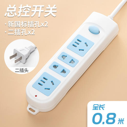 【简约不失花哨，儿童独立安全门】两脚插 座两孔插排 两头转换器 插头插排两项 2脚二孔头插线板接线板-QQ 商品图13