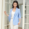 玳莎牛仔印花双绉真丝西装女夏季通勤简约时尚一粒扣外套  EB37202 商品缩略图0