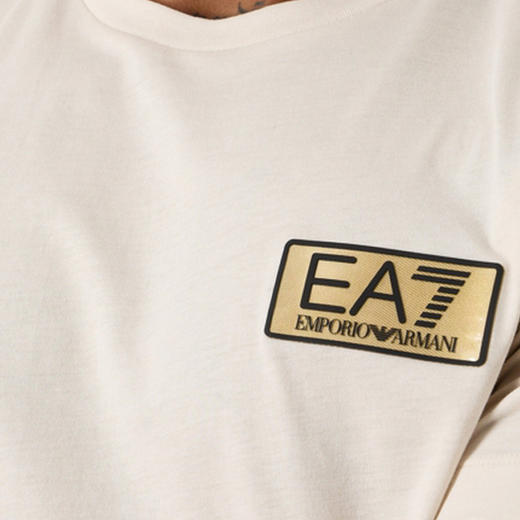EMPORIO ARMANI EA7 阿玛尼 男士 EA7 徽标印花棉质圆领短袖T恤 米色 3DPT07 PJM9Z 1946 商品图2