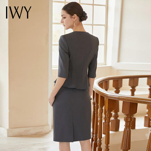 IWY/灰色西装半裙女夏季薄款职业女裙套装夏季酒店接待工作服CS1975 商品图3