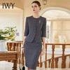 IWY/灰色西装半裙女夏季薄款职业女裙套装夏季酒店接待工作服CS1975 商品缩略图1