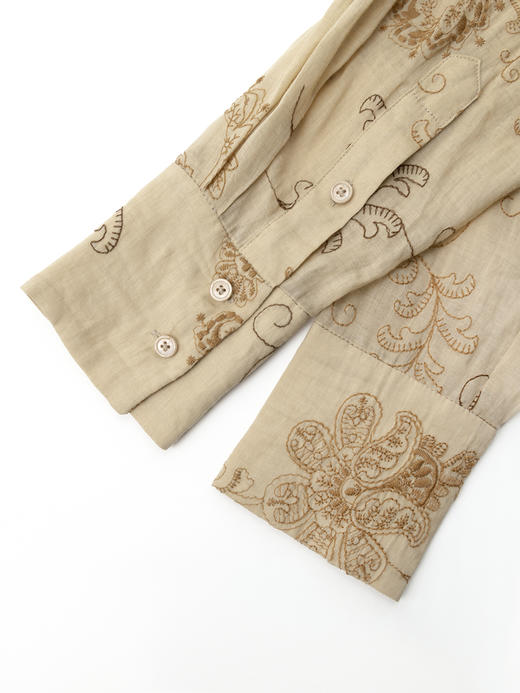 COCO ZONE"夏蝉”夏季时尚女绣花设计薄款衬衫气质翻领长袖上衣CM2B0070 商品图6