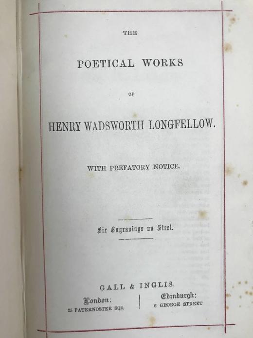 约19世纪后期 朗费罗诗集 6幅钢版画插图 漆布精装32开 商品图4