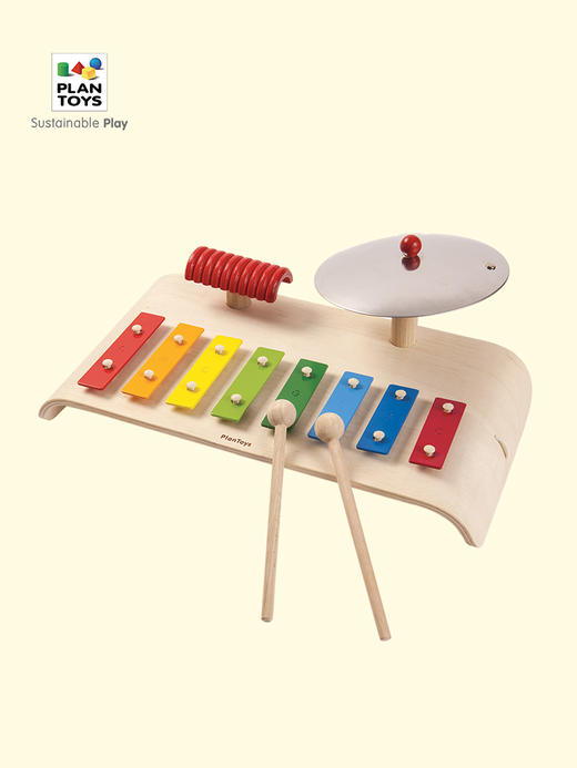 泰国Plantoys 儿童八音琴乐队组合响板音乐启蒙乐器木制玩具礼物  3岁+ 商品图1