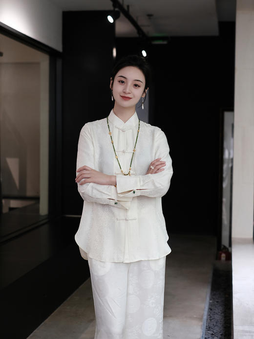 盛唐婧 |桑蚕丝团团圆圆中式直筒裤（拉链款） 商品图4