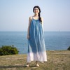 绽放旅行女装368+308朵/海边度假穿搭连衣裙苎麻手工蓝染苏木盘扣吊带 商品缩略图1
