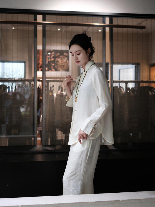 盛唐婧 |桑蚕丝团团圆圆中式直筒裤（拉链款） 商品图9