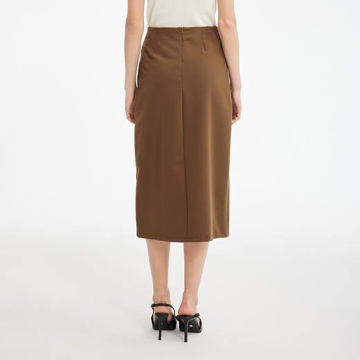 PF506斯尔丽2024新款侧开叉高级感高腰国风绣花优雅气质轻奢百搭半裙 商品图1