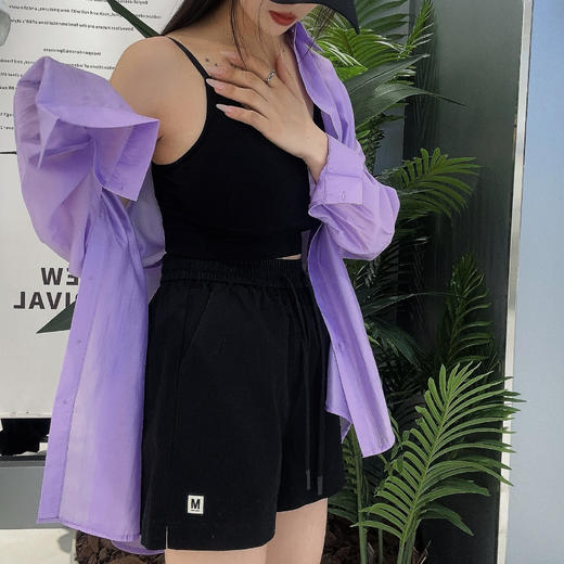 2-9GD松紧腰抽绳侧边小标休闲短裤40325（黑白） 夏季 401362032105 商品图2