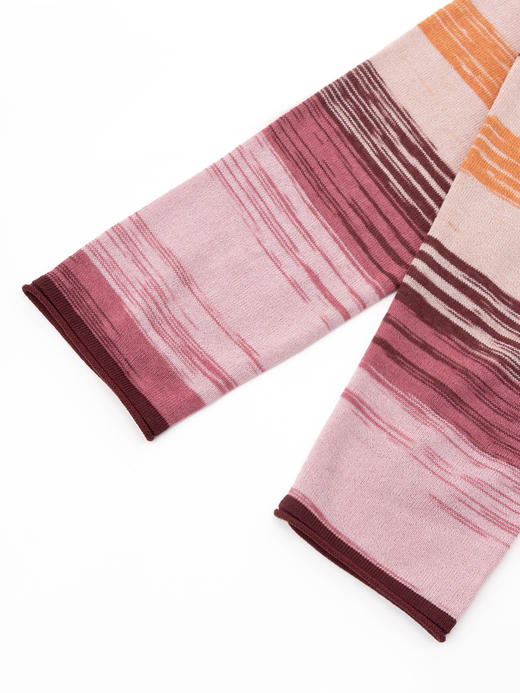 COCO ZONE"蜜桃糖”夏季圆领百搭撞色针织衫高级感条纹休闲长袖上衣CC1B1171 商品图6