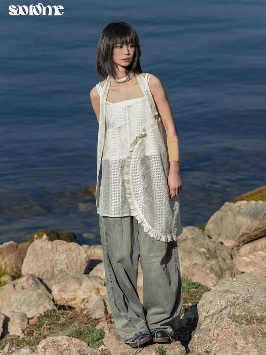 早乙女惠子saotome/STMQZ242004/日系蕾丝花边拼接吊带裙叠穿内搭连衣裙 商品图3