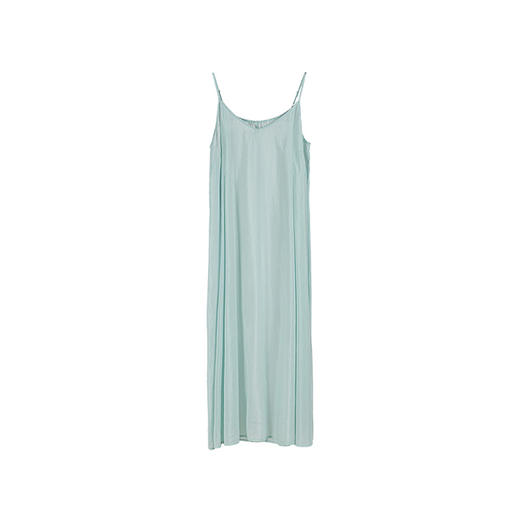 绽放旅行女装326朵/薄荷蓝真丝吊带裙桑蚕丝棉海边度假穿搭连衣裙 商品图4