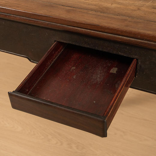 清 红木洼堂肚马蹄腿带屉方桌 商品图2