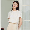 玳莎冠乐绉真丝小衫女2024夏季新款圆领印花提花设计感桑蚕丝上衣  EB31108 商品缩略图2