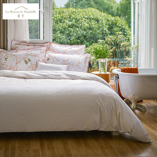 馨亭ins风韩国小碎花蝴蝶全棉四件套枕套纯棉床单床上用品黛西 商品图0