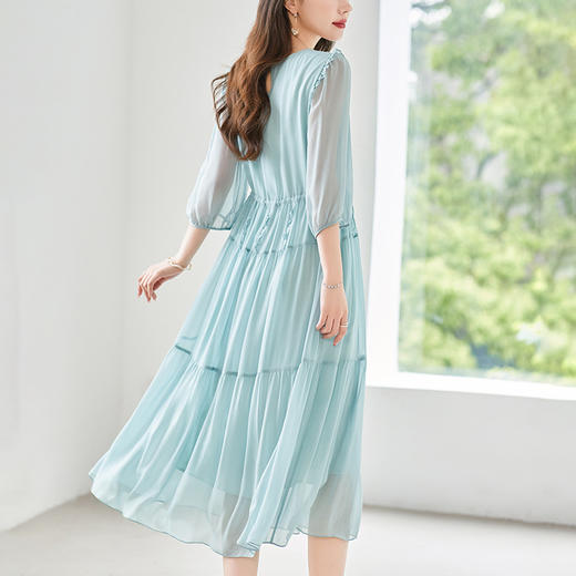 SM 82497808真丝连衣裙桑蚕丝显瘦大码 商品图3