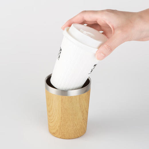 2WAY不锈钢杯 490ml 浅木色 商品图3