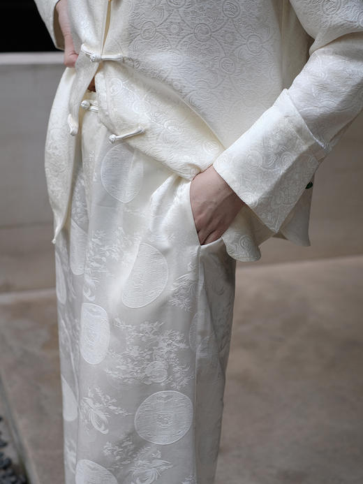 盛唐婧 |桑蚕丝团团圆圆中式直筒裤（拉链款） 商品图2