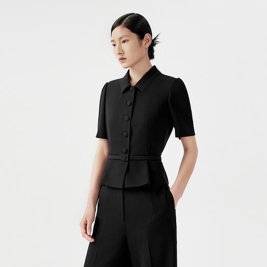 XL1XXL1朗姿短袖收腰修身短款醋酸西装外套女法式通勤(货号:LSET01WJK112) 商品图2