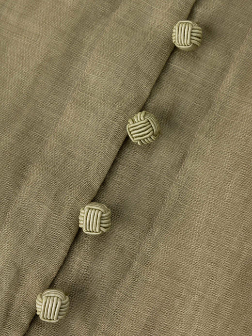 COCO ZONE"禅意美学“夏季时尚长袖薄款上衣V领显瘦简约纯色衬衫CC2B0903 商品图5