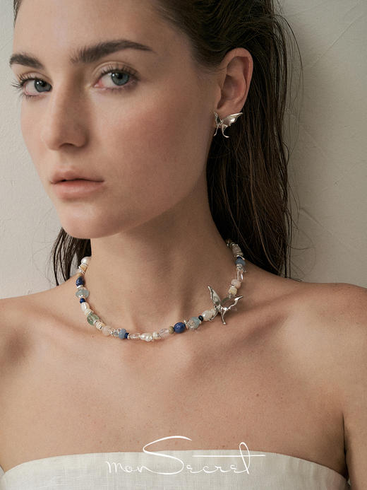 monSecret｜HB240102 蝶翼混珠项链【ELYSIA】 [ 银 _P / 金_G  ] 商品图1
