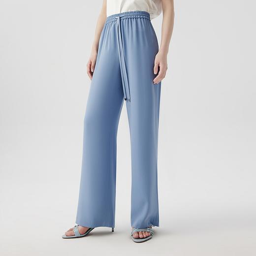 朗姿高腰直筒醋酸高级感休闲裤宽松系带裤子LCET00WPT419 商品图2