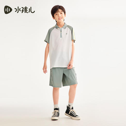 水孩儿童装夏季新款男童防晒凉感短裤儿童简约纯色运动裤柔软透气五分裤 商品图2