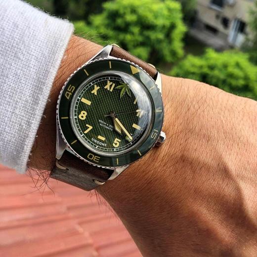 现货UNDONE加州面复古自动机械手表420夜光防水绿水鬼 商品图3