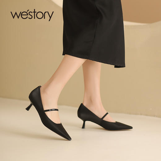 westory2024春季新款法式知性迷人牛皮小单鞋百搭玛丽珍鞋S24AE57091 商品图1