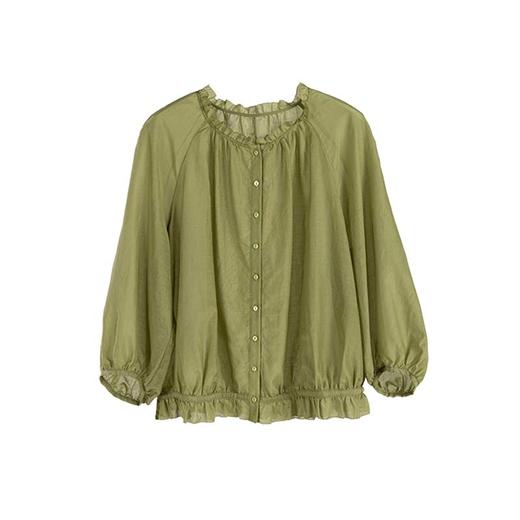 绽放旅行女装329朵/真丝衬衫对丝绣立领灯笼袖复古优雅小衫 商品图4