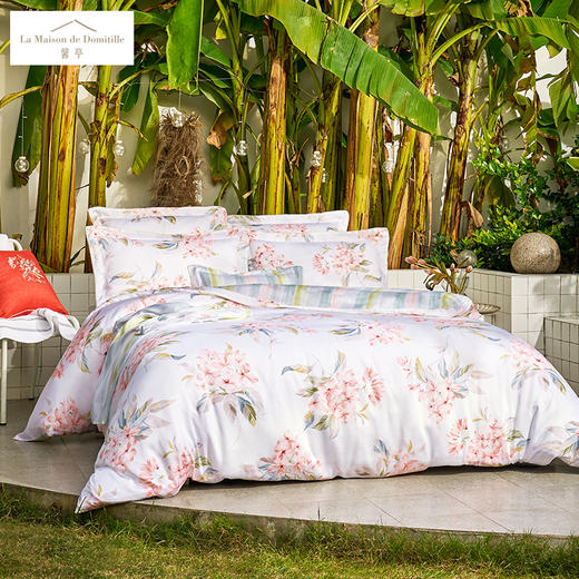 馨亭新品玫瑰印花双面兰精天丝四件套莱赛尔亲肤丝滑少女心狄安娜 商品图1