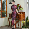 HQ041-老上海新中式紫色旗袍改良国风连衣裙长款 商品缩略图1