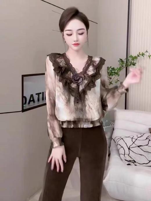 1-豹纹玫瑰收口小衫上衣-喜出 商品图0