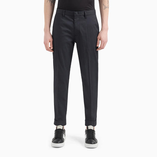 【二】EMPORIO ARMANI 阿玛尼 男士金属徽标弹力棉质休闲裤 黑色 8N1PN6 1NK0Z 0999 商品图1