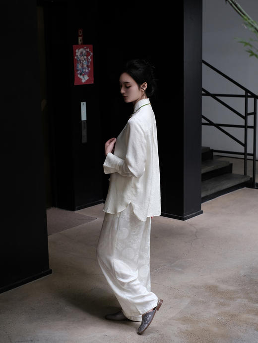 盛唐婧 |桑蚕丝团团圆圆中式直筒裤（拉链款） 商品图6